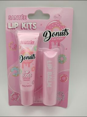Donuts Factory Pink Lip Kit - Lip Gloss & Lip Balm